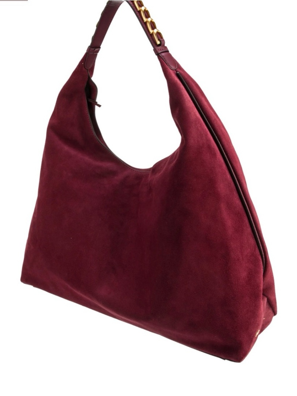 Donna Karen New York Bellmore Extra Large Suede Hobo With Bezel Strap - Picture 3 of 14